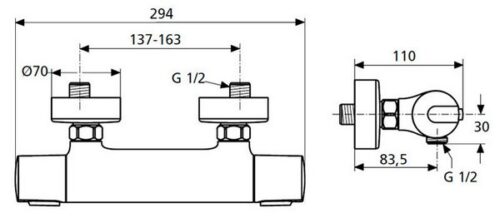 Смеситель для душа Ideal Standard CeraTherm 100 A 4618  AA