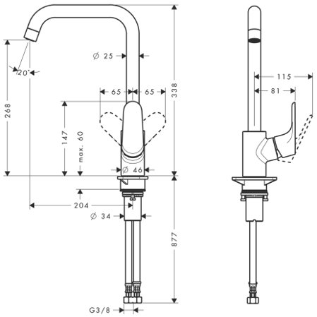 Смеситель Hansgrohe Focus для кухни 31820800