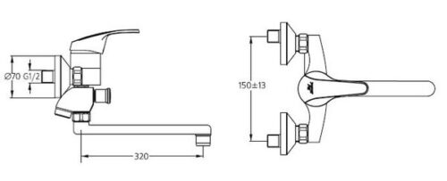 Смеситель для ванны Ideal Standard Ceraplan B 7566 AA