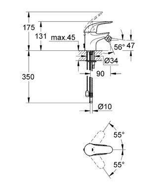 Смеситель Grohe Euroeco для биде 32738000