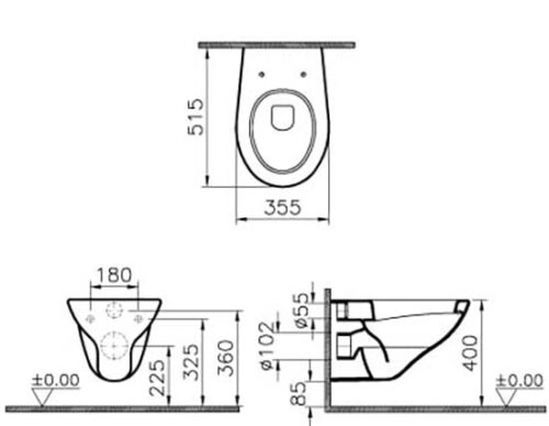 Унитаз Vitra Arkitekt подвесной (6107B003-0075)