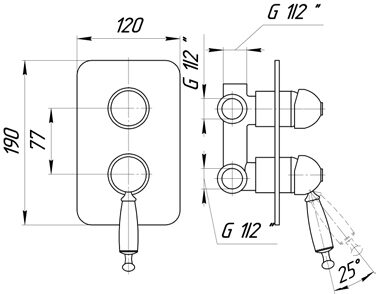 Смеситель для душа с 4-х позиционным девиатором Migliore Oxford ML.OXF-6332