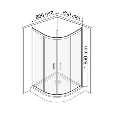 Душевой уголок 80х80 см прозрачное стекло WasserKRAFT ISEN 26S00