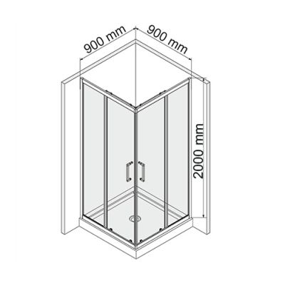 Душевой уголок 90х90 см прозрачное стекло WasserKRAFT MAIN 41S03