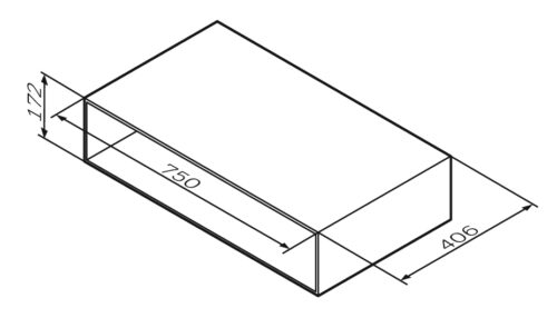 M90OHX0750WG GEM, Open-space для базы, подвесной, 75 см, цвет: белый, глянец