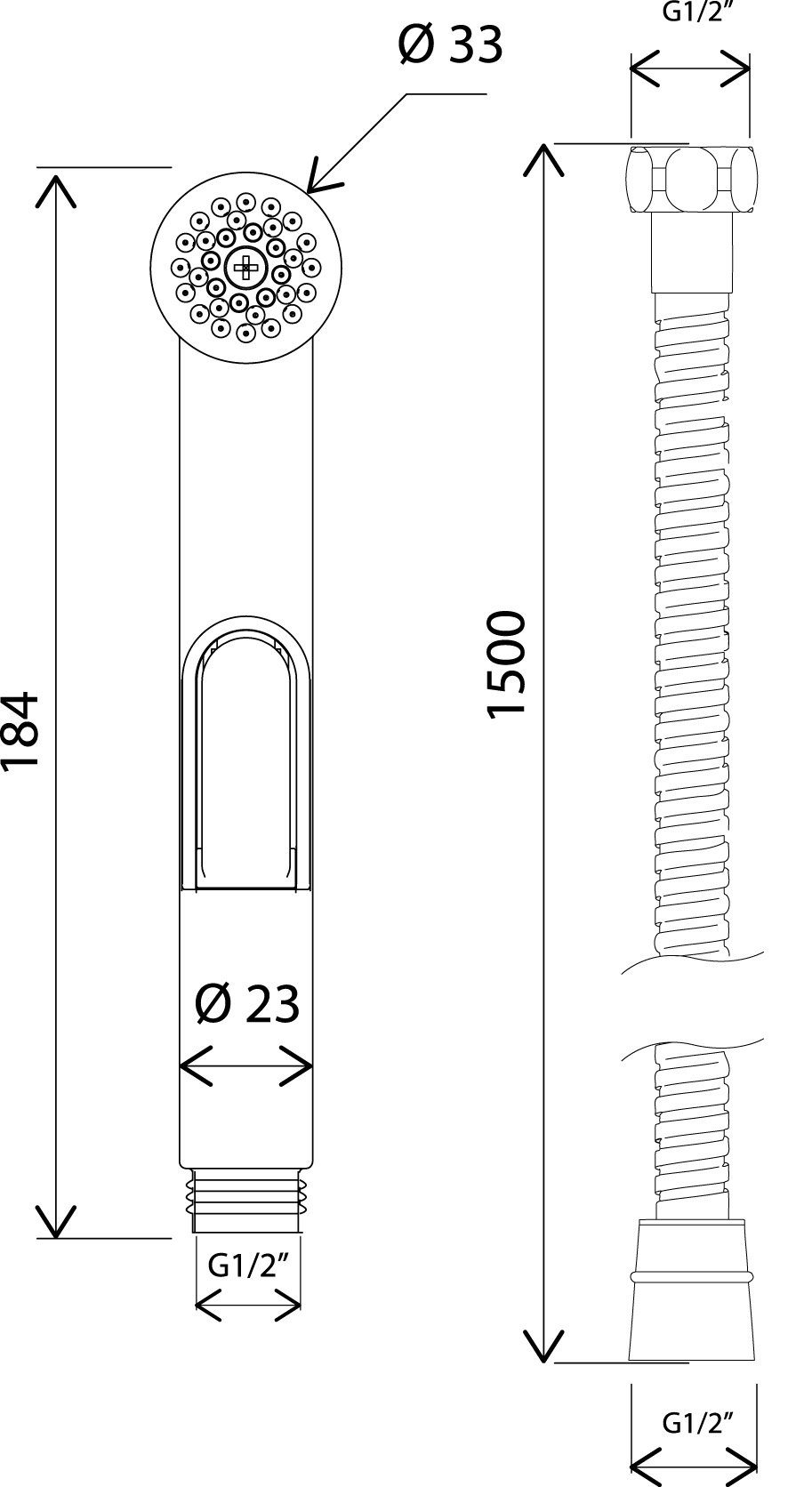 F0202064 Гигиеническая лейка со шлангом и держателем