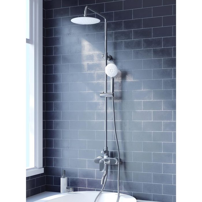 Смеситель для ванны с верхним душем, хром/белый, Cloud, IDDIS, CLOSB00i06