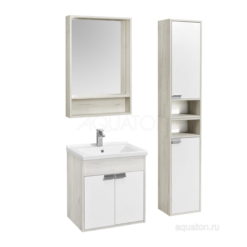 Зеркальный шкаф Aquaton Флай 60 белый