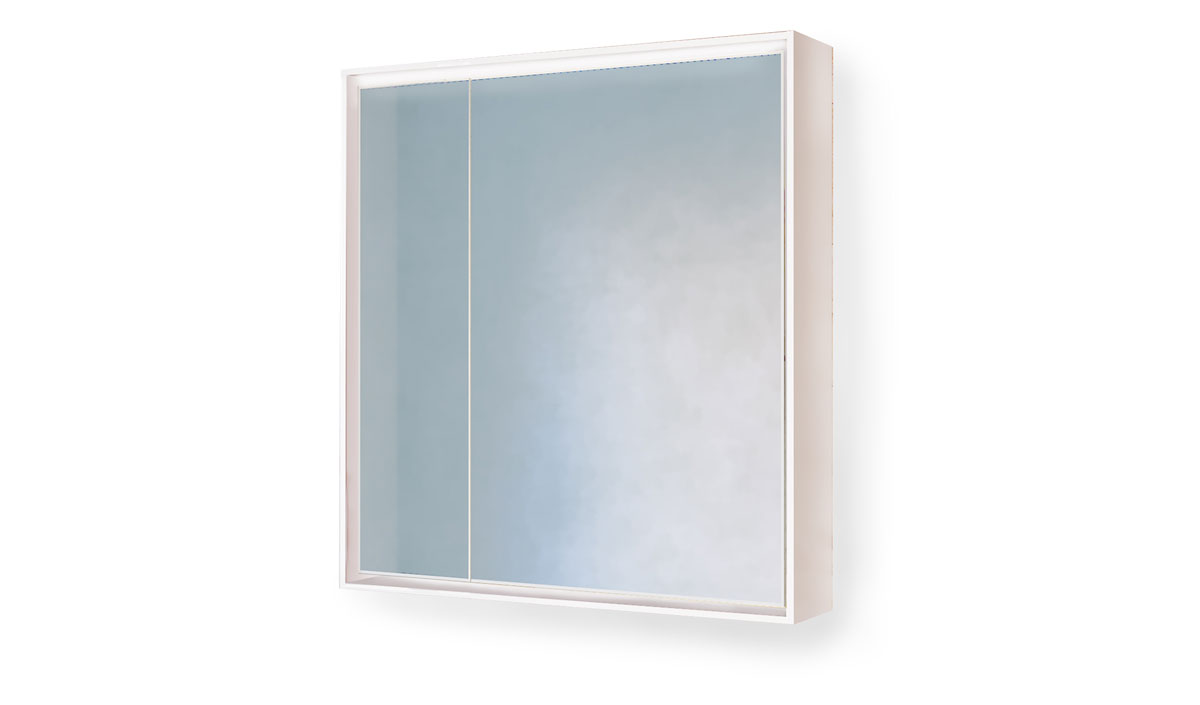 Зеркало-шкаф Frame 75 Белый с подсветкой, розеткой Fra.03.75/W